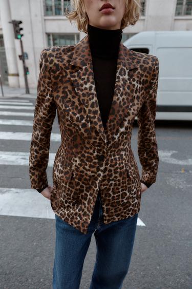 GETAILLEERDE BLAZER MET DIERENPRINT - Panterka van Zara