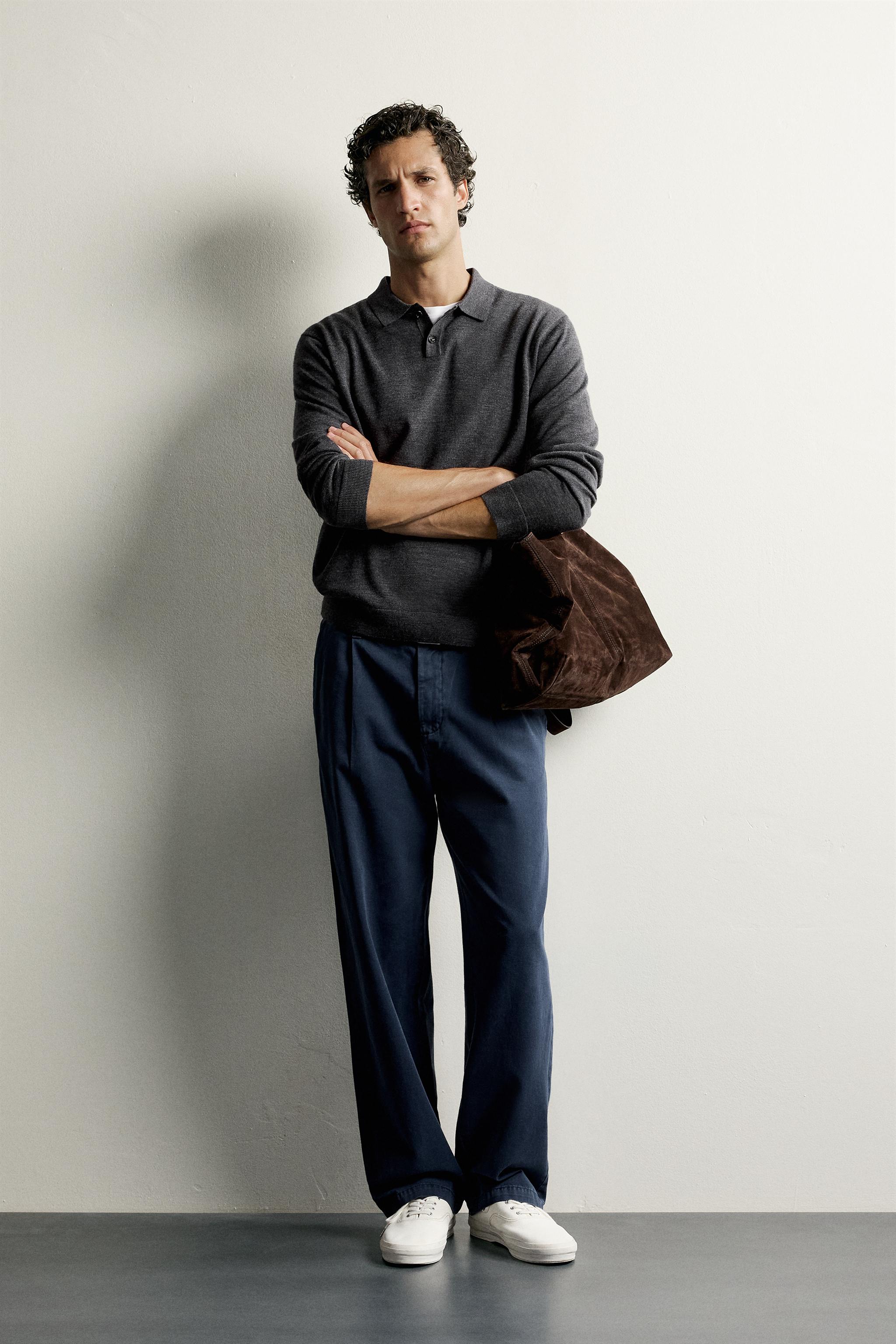 100% WOOL REGULAR FIT KNIT POLO