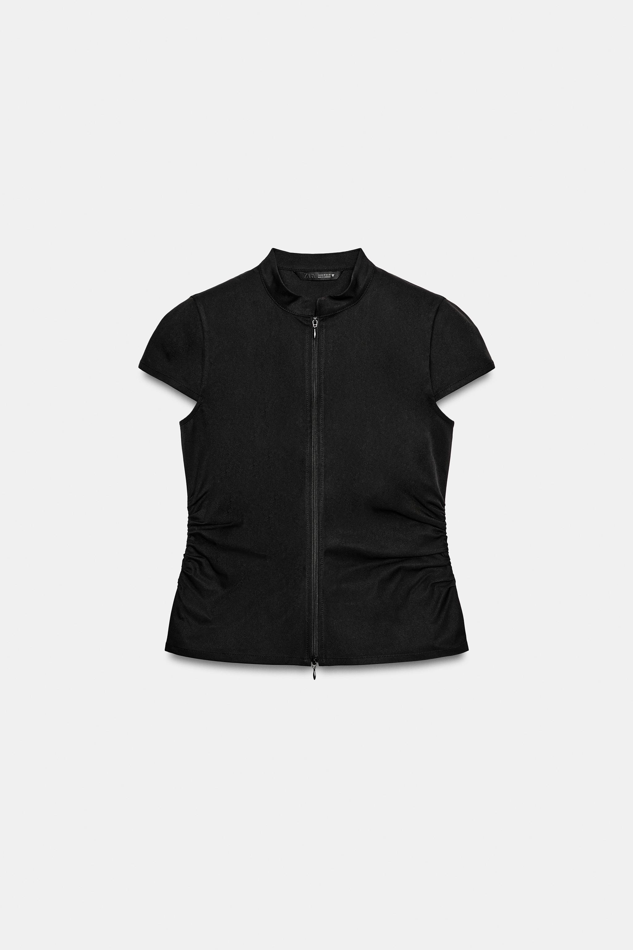 RUCHED ZIP TOP