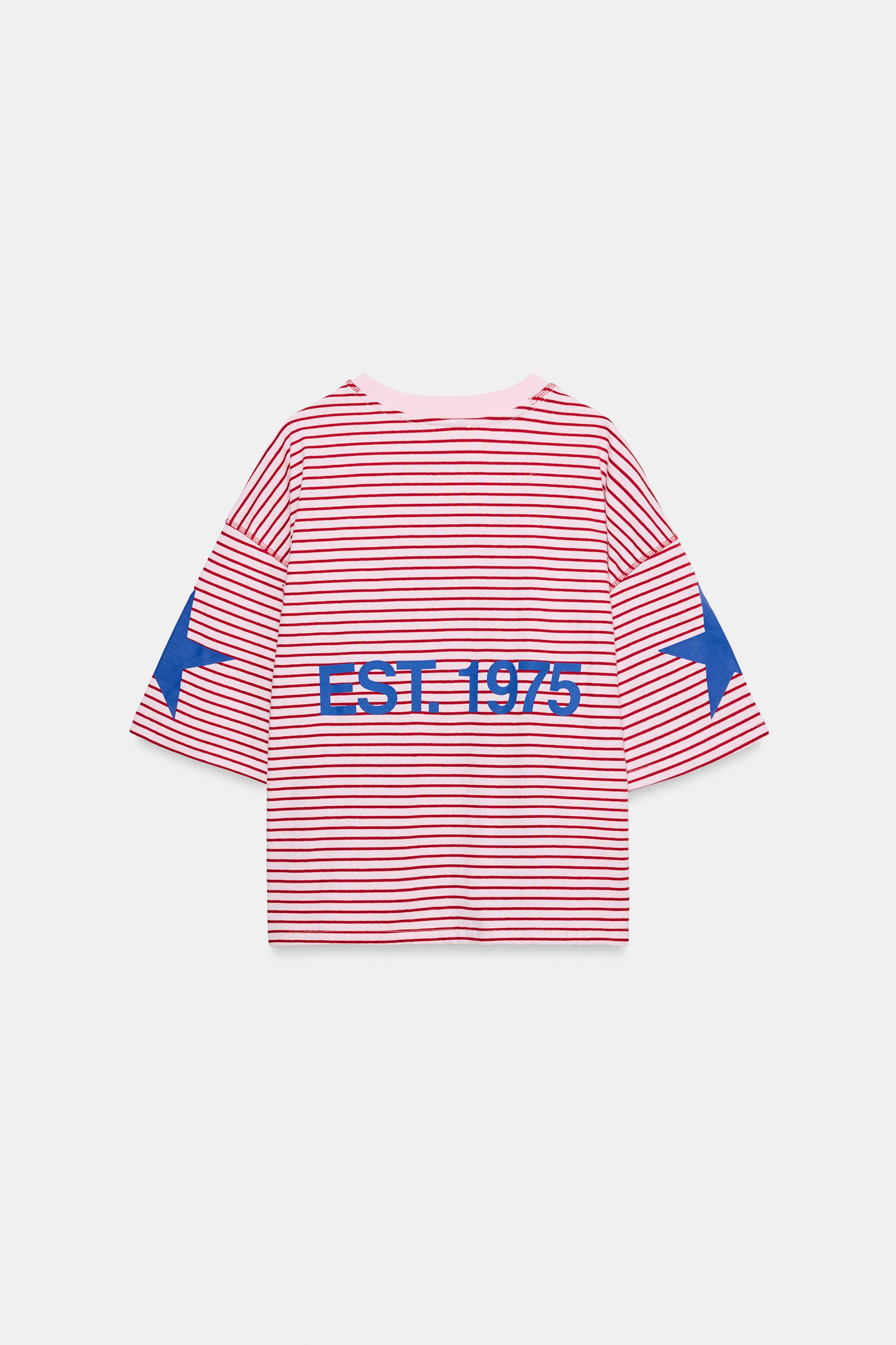 OVERSIZED TEXT STRIPE T-SHIRT