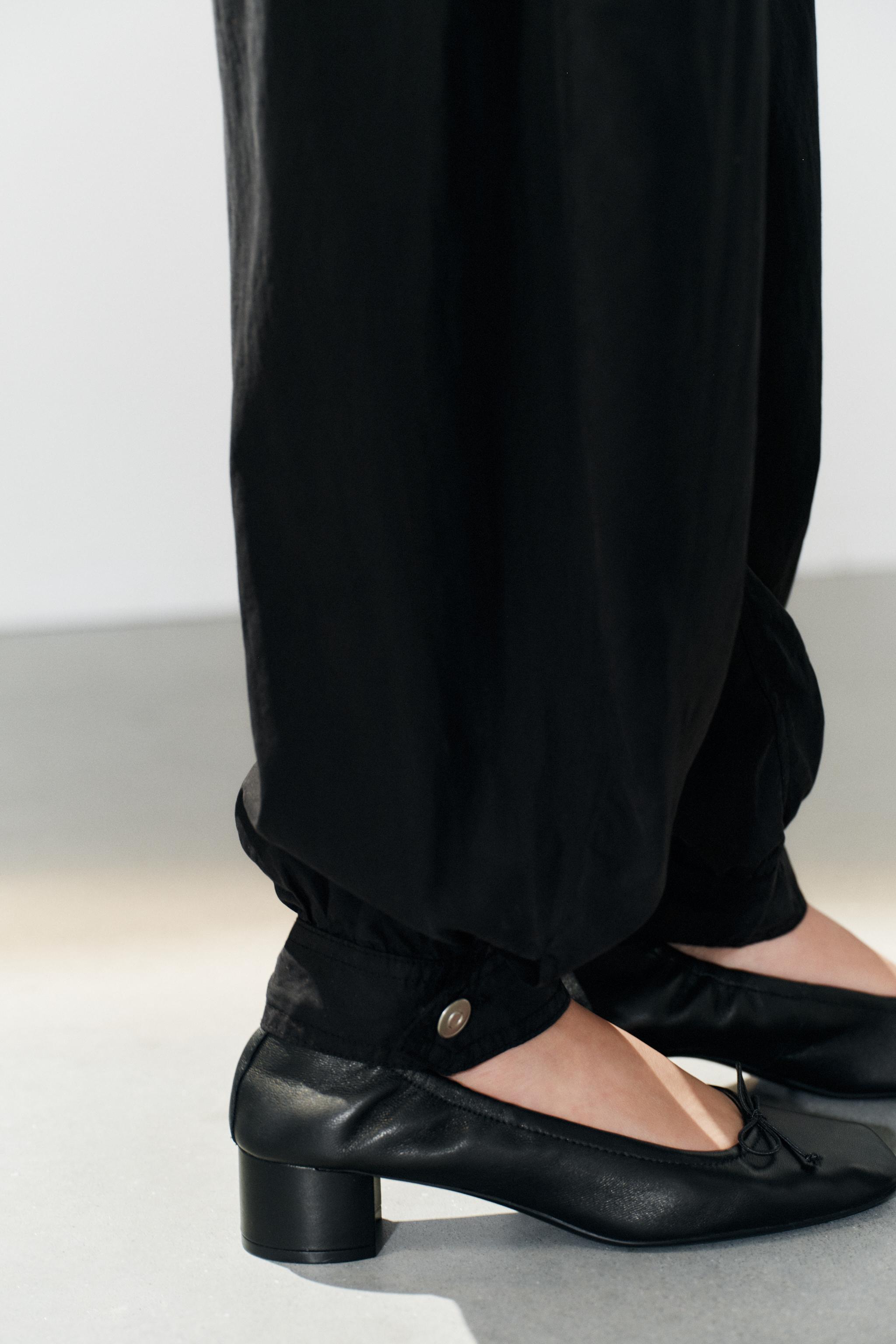 Женские брюки Zara FLOWY CUFFED BALLOON PANTS — фото 5