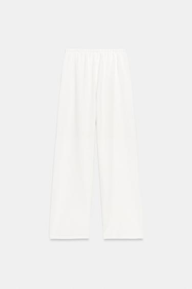 RUSTIC WIDE-LEG TROUSERS - Ecru by Zara - Image 6