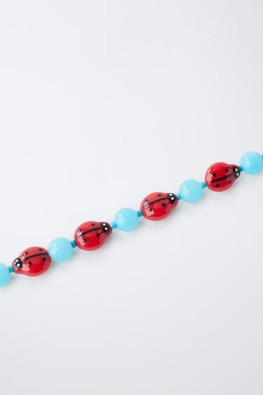 LADYBIRD BEADED NECKLACE — Red 2
