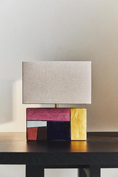 Zara TABLE LAMP WITH MOSAIC BASE X COLLAGERIE - 暗紫色