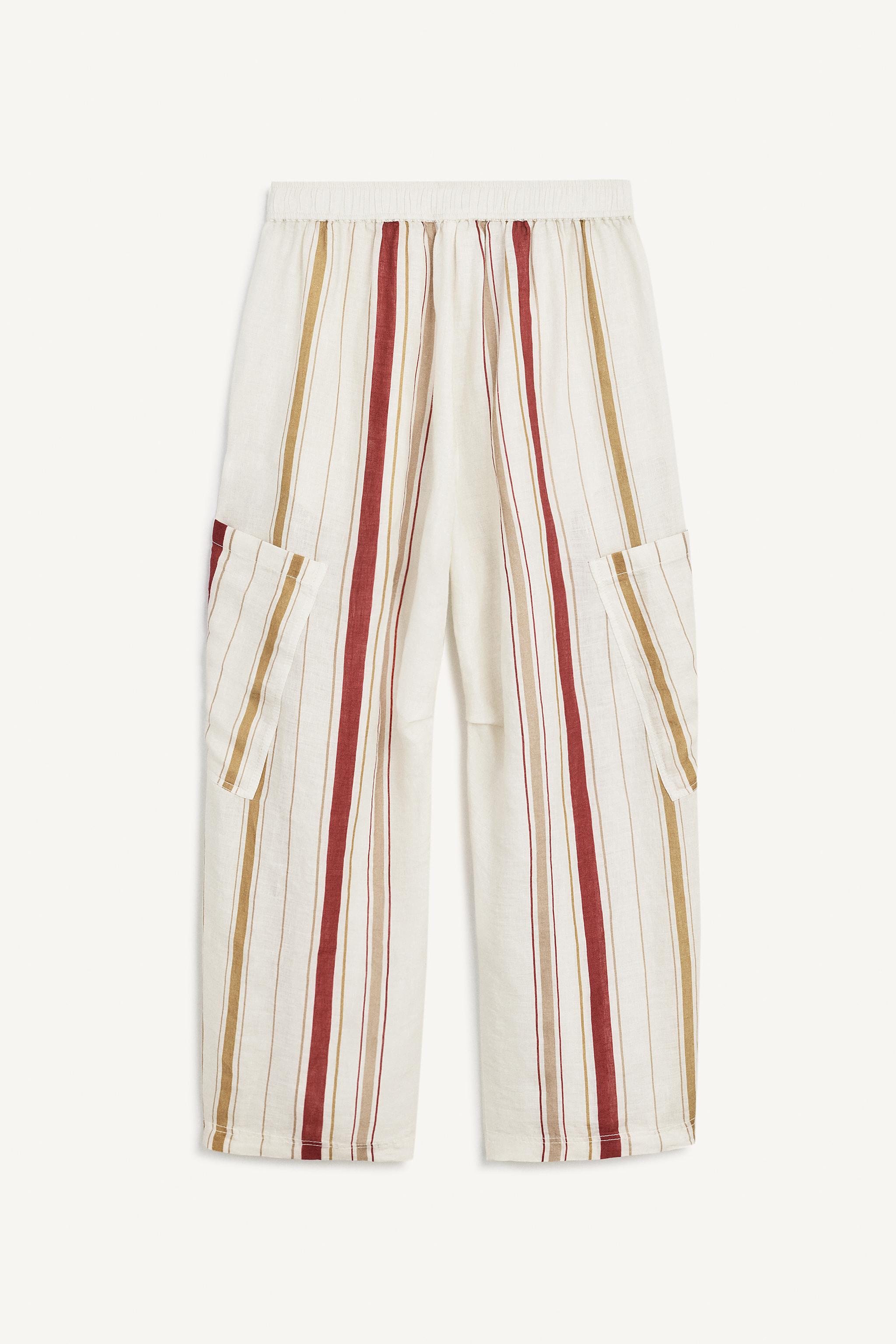 パンツ ZARA SRPLS PSTND PNT 8050/222 PSTND PNT - White / Red | ZARA United States