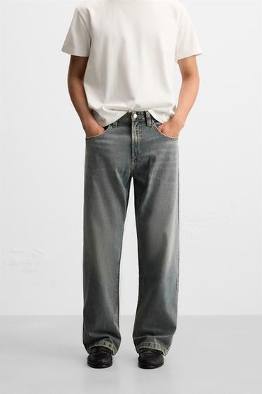 BAGGY FIT JEANS - Blue / Green by Zara