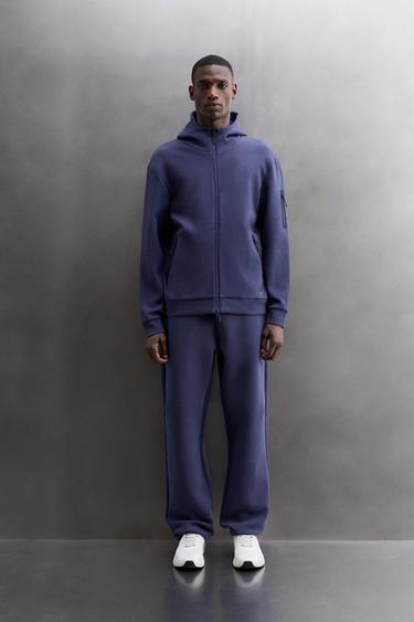 TECHNICAL ZIP-UP HOODIE - Cornflower blue by Zara - Image 0