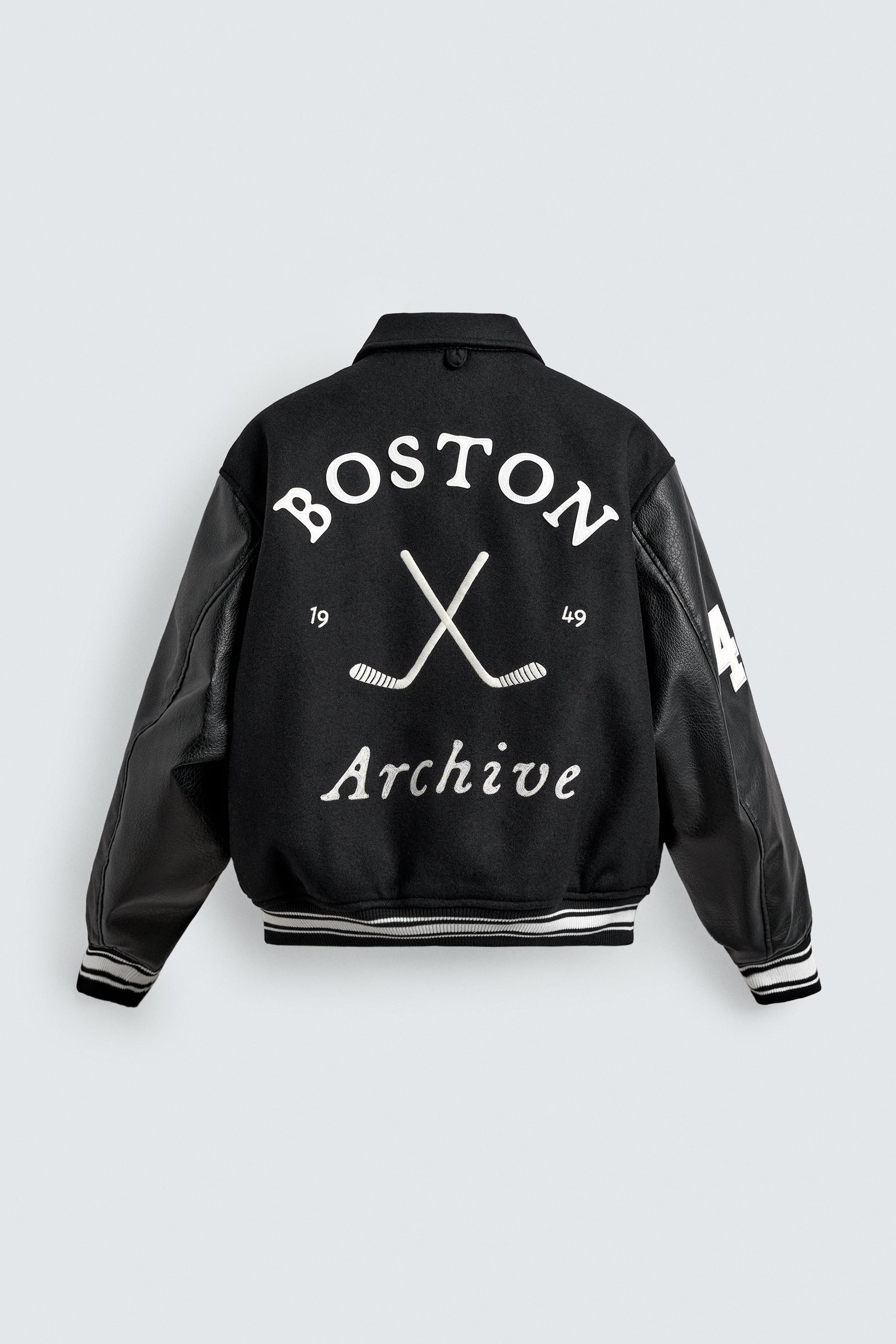 刺繍入りコンビボンバージャケット - ブラック | ZARA Japan / 日本