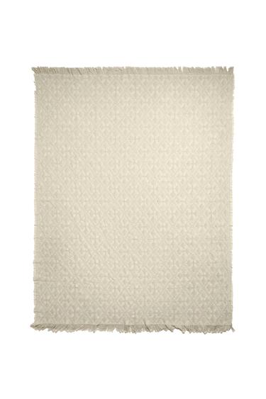 DIAMOND JACQUARD THROW - Light green by Zara