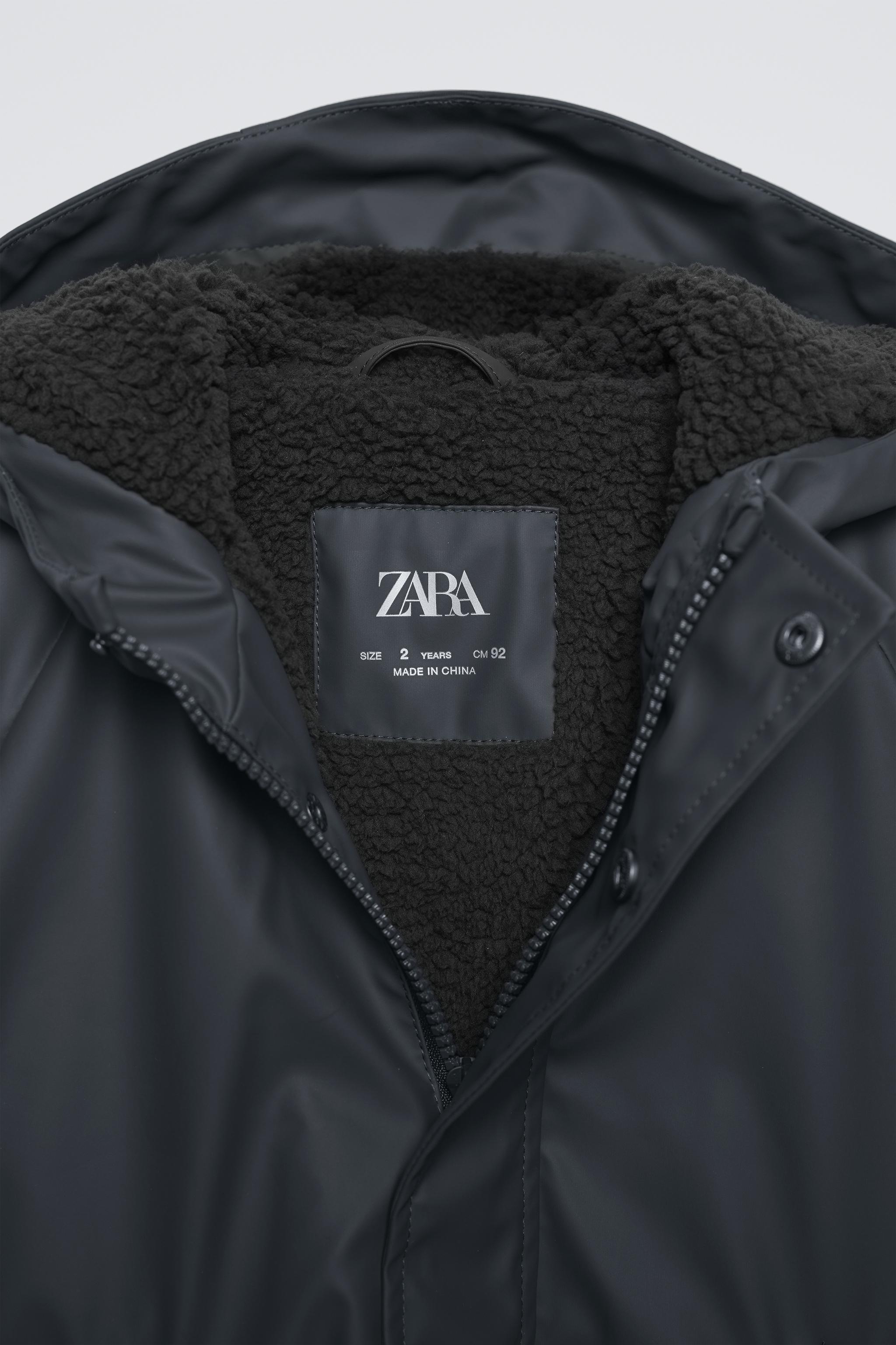 裏地付きラバーレインコート - ダークアンソラジット | ZARA