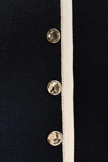 TOP EN MAILLE REVERS CONTRASTANT - Bleu marine de Zara - Image 5