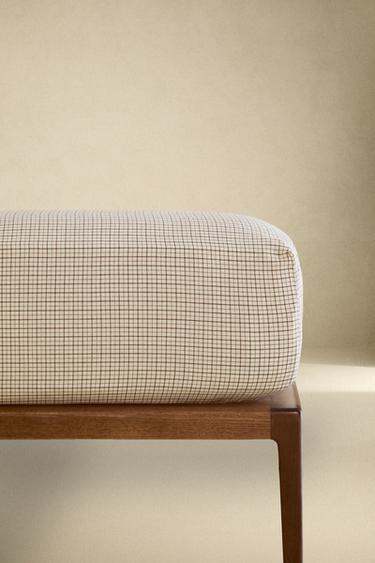 DRAP-HOUSSE FLANELLE CARREAUX - Écru de Zara