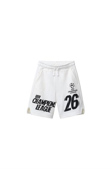 Zara EMBOSSED UEFA CHAMPIONS LEAGUE ® SHORTS - White