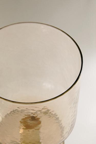 VERRE À PIED VERRE RECYCLABLE MARTELÉ - Caramel de Zara - Image 2