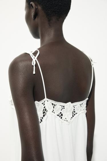 ROBE LONGUE CROCHET - Blanc de Zara - Image 6
