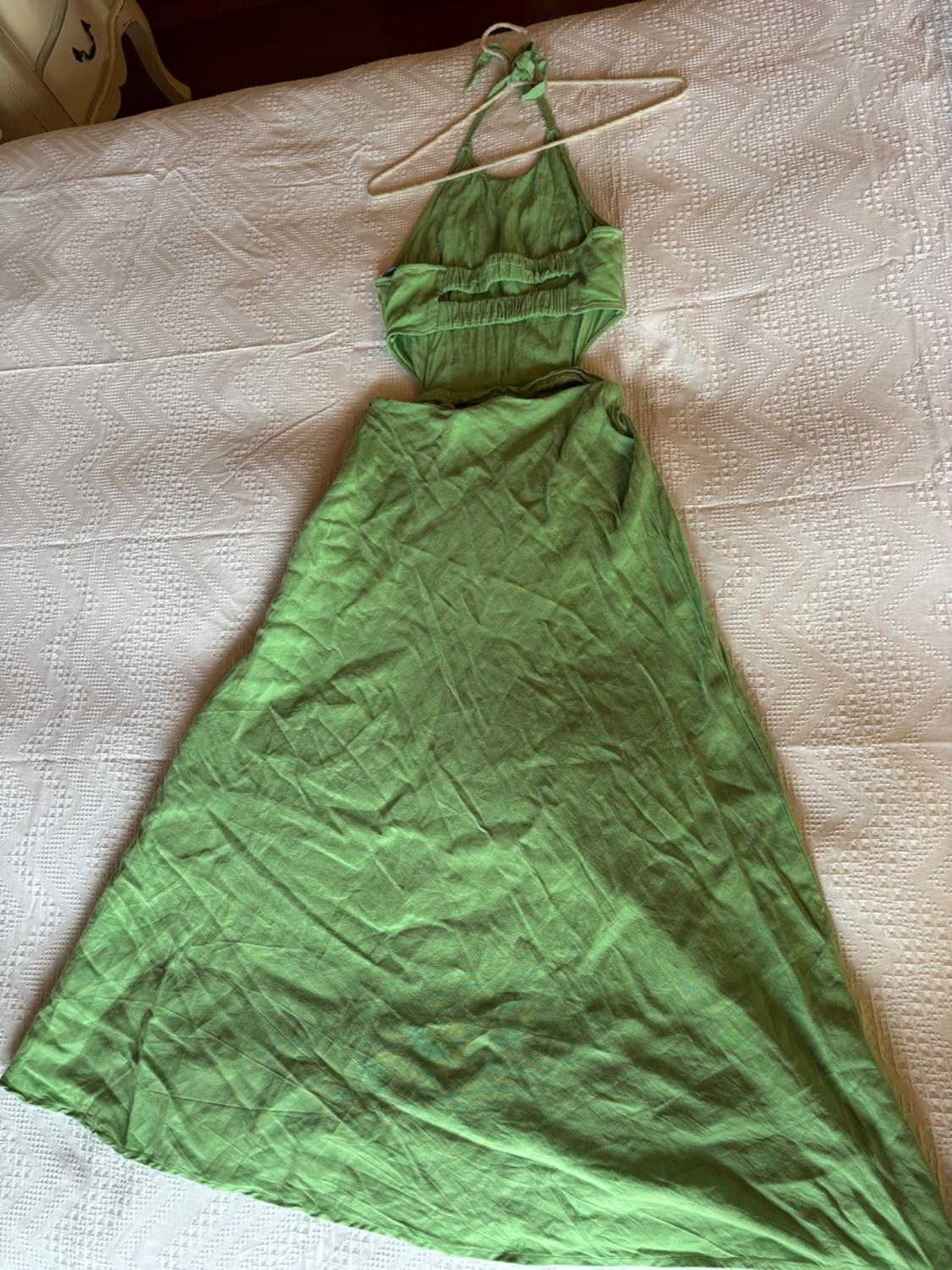 LINEN BLEND DRESS WITH CUT-OUT DETAIL - Image 3