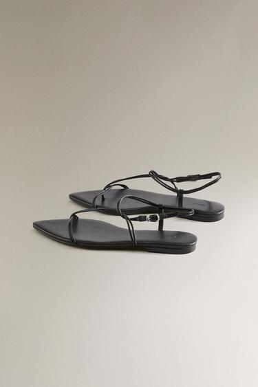 STRAPPY LEATHER SANDALS - Black by Zara - Image 3