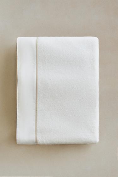 PIQUÉ BAND BATH TOWEL - Light beige by Zara - Image 4
