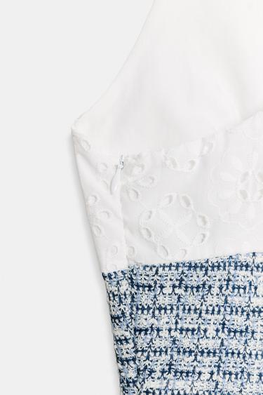 CONTRAST TEXTURED DRESS - Blue/White by Zara - Image 2