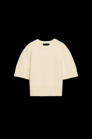 JERSEY PUNTO MANGA CORTA - Mantequilla de Zara