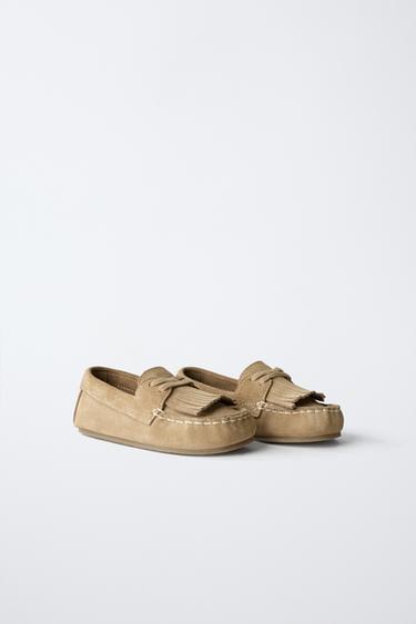 MOCASÍN PIEL - Marrón Arena de Zara
