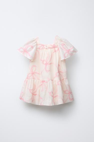 ROBE LACETS BRODÉS - Blanc cassé de Zara - Image 1