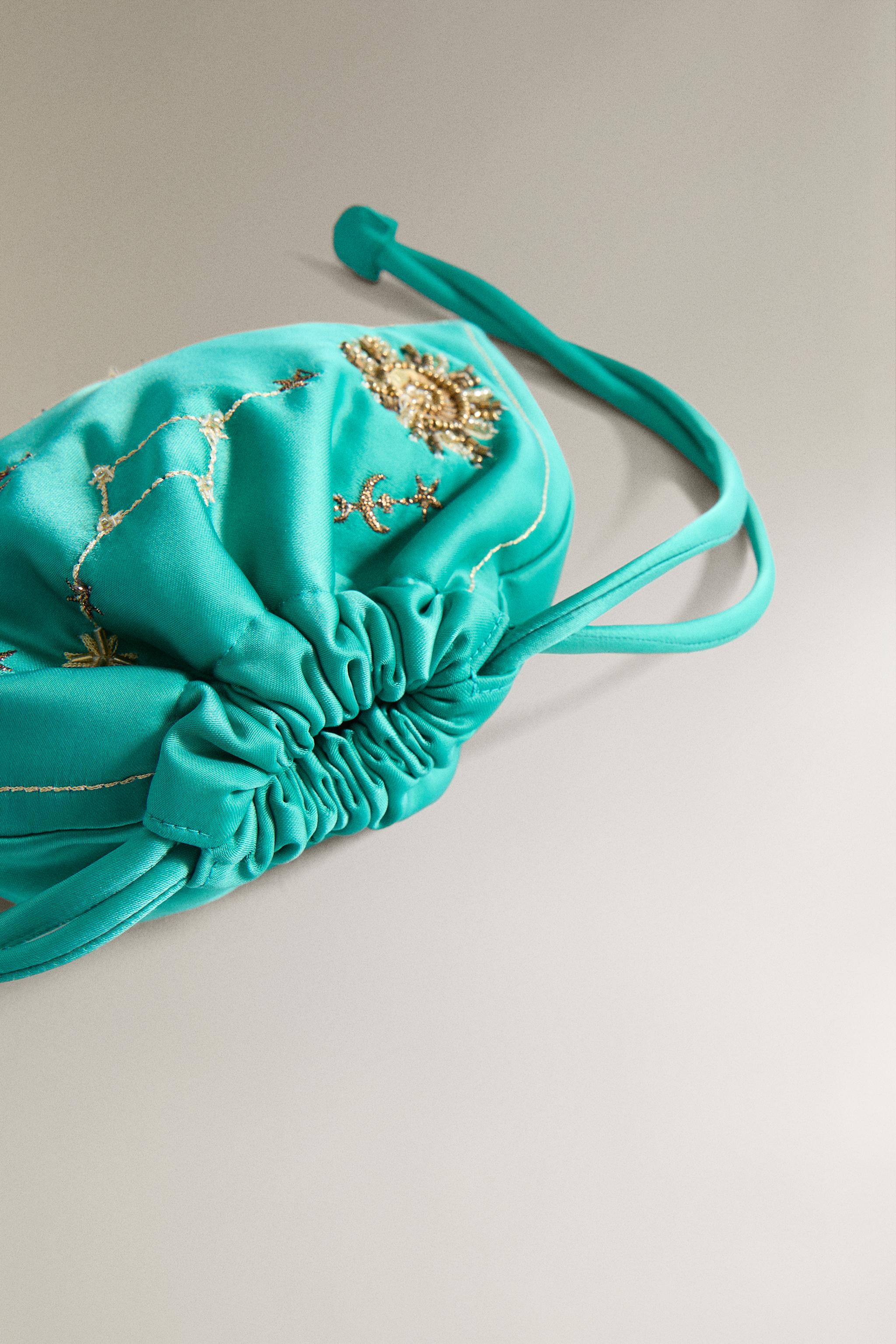 SMALL EMBROIDERED BAG | MARISA BERENSON — Sky Blue