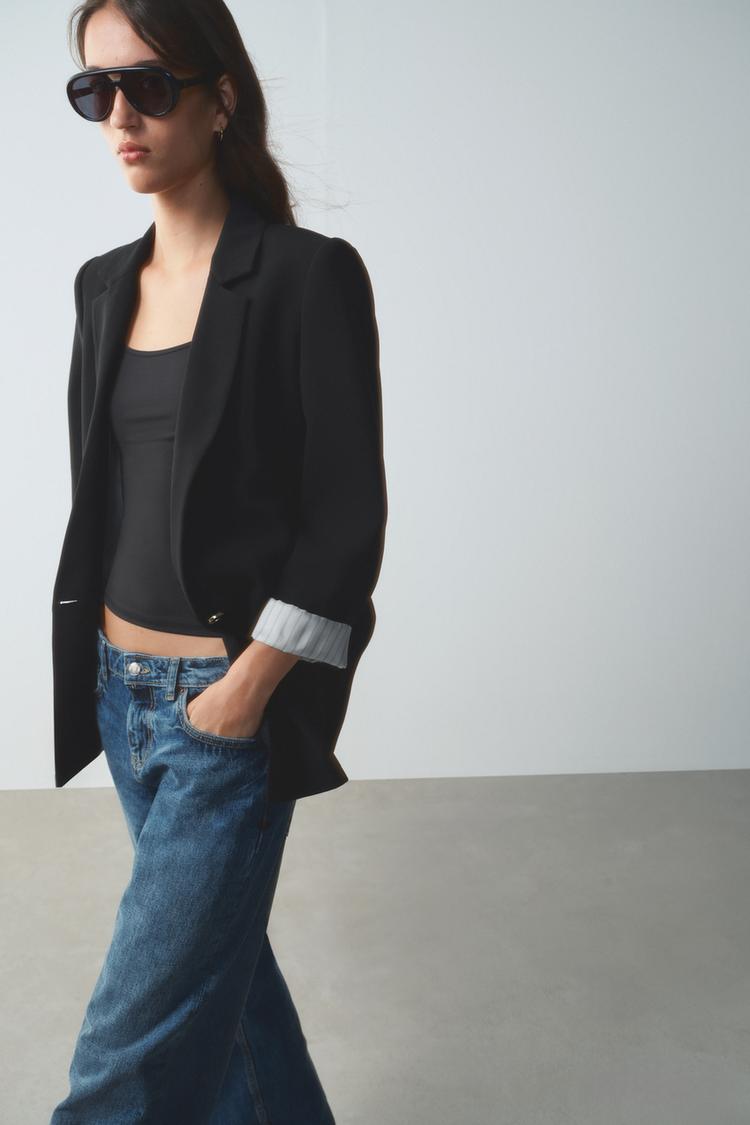 Blazer con hombreras y puños estampados 2