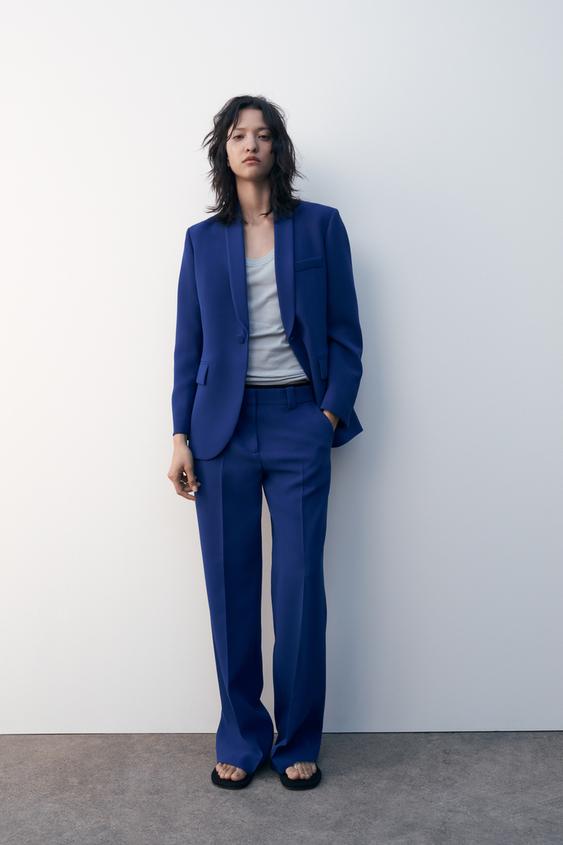Image 1 of BLAZER WITHOUT LAPEL from Zara  Zara suits, Zara suits women,  Suits for women