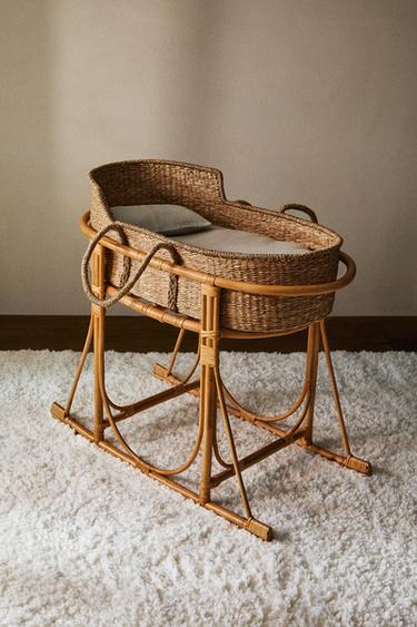 RATTAN MOSES BASKET - Light beige by Zara