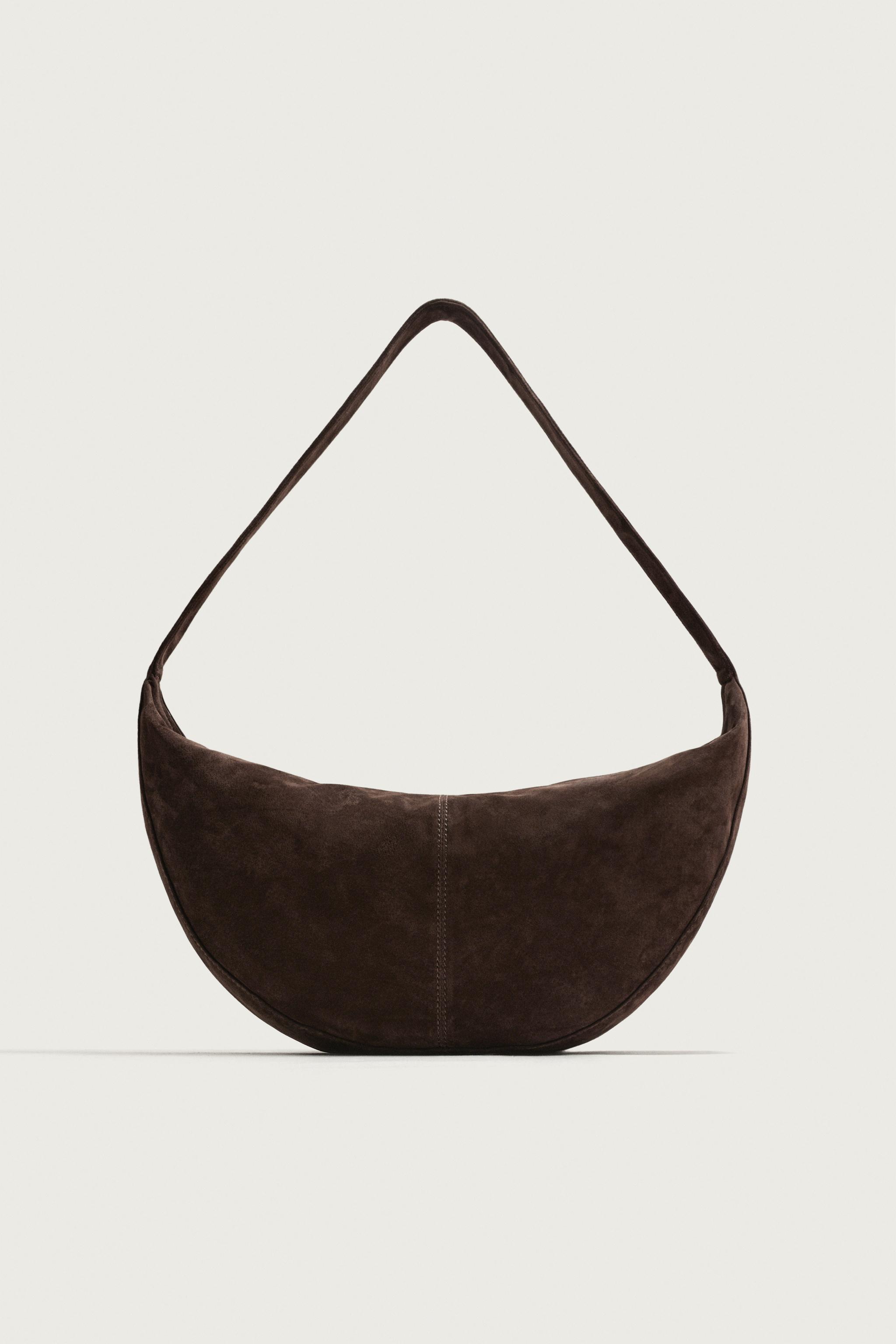 LEATHER SHOULDER BAG - Khaki Green | ZARA United States