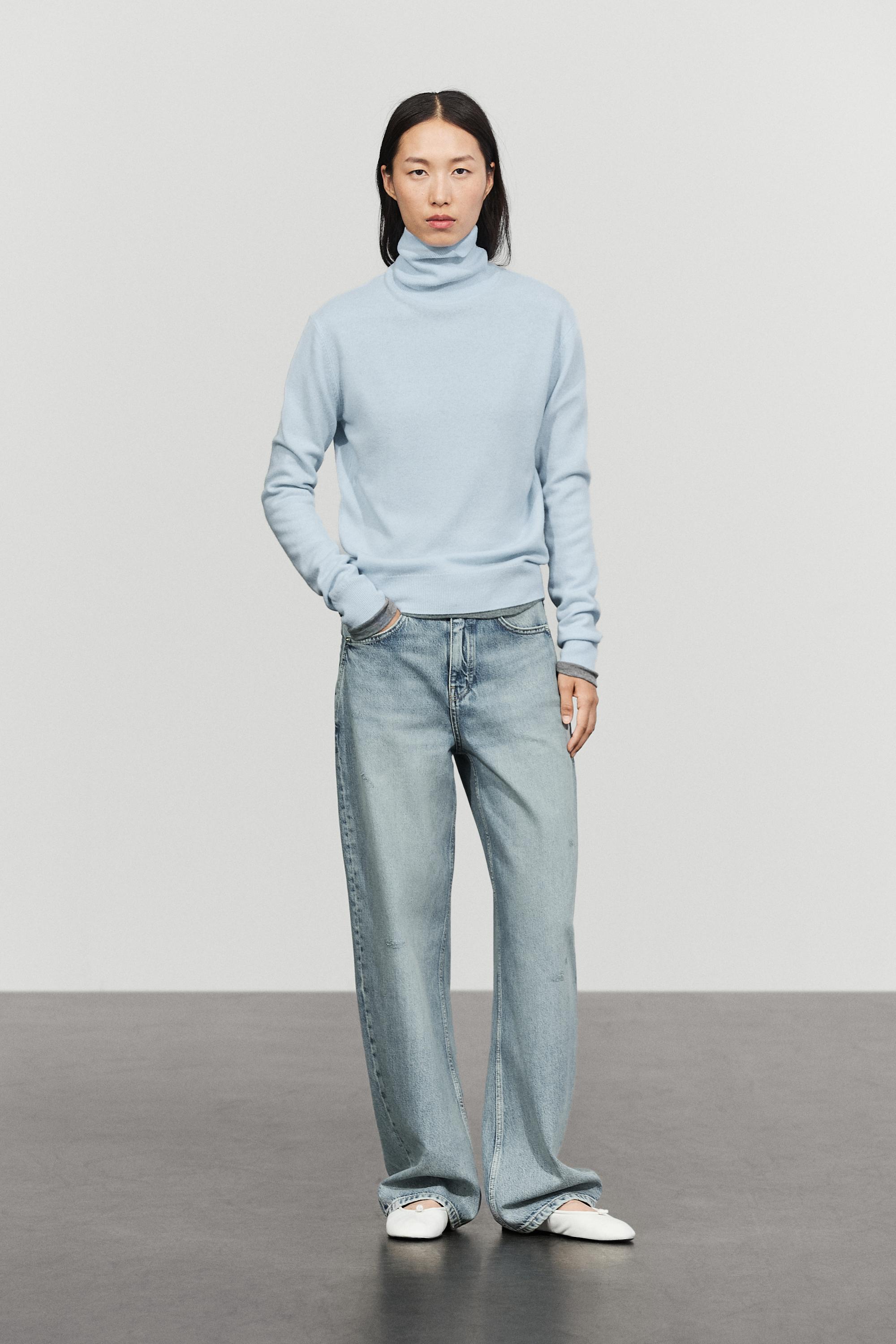 Pull en maille à col roulé mélange de laine