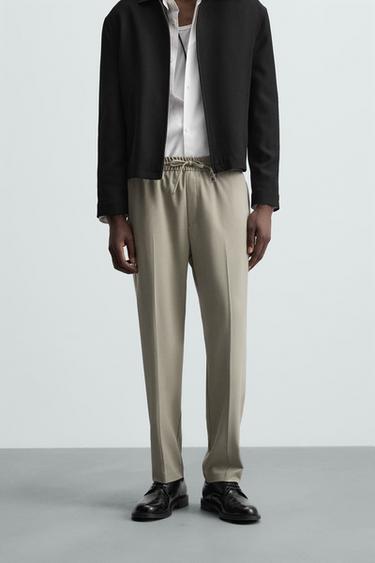 PANTALÓN CINTURA JOGGER REGULAR FIT - Verde manzana de Zara