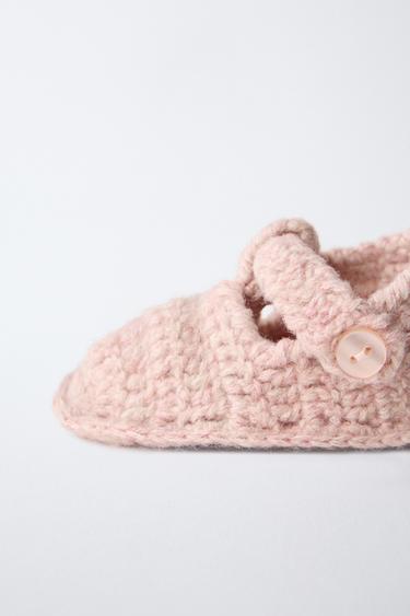 CHUNKY KNIT BOOTIES - Pink by Zara - Image 4