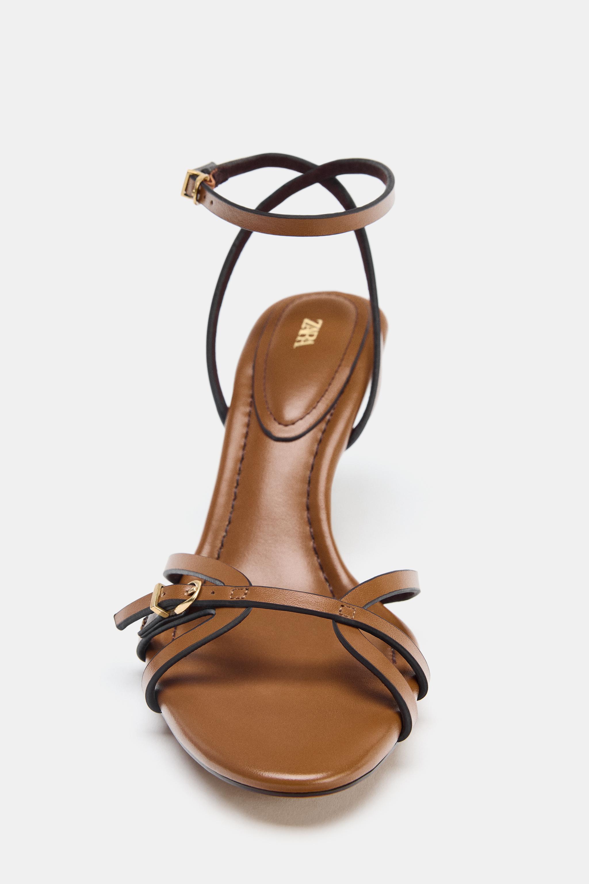 ストラップハイヒールサンダル - ブラウン | ZARA Japan / 日本