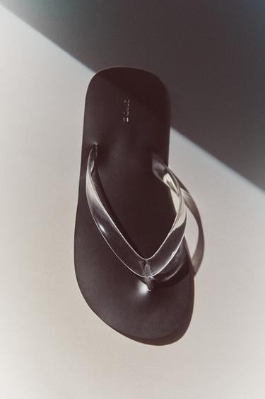 MINIMALIST TRANSPARENT SANDALS - Black by Zara