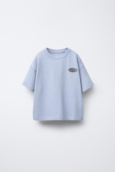 LOGO PRINT T-SHIRT - Light blue by Zara