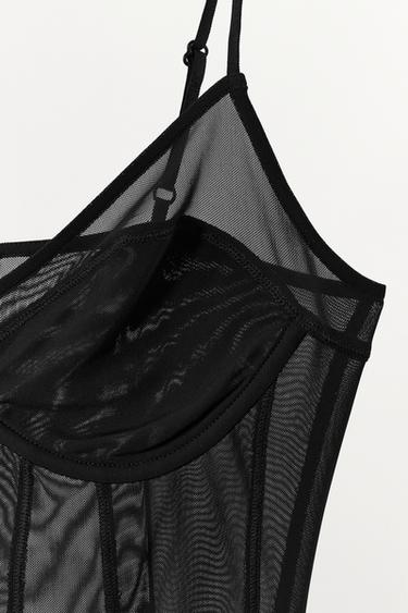 TULLE CAMISOLE TOP - Black by Zara - Image 5