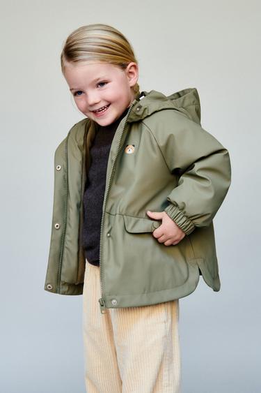 RUBBERISED WATER-RESISTANT RAINCOAT WITH FLEECE LINING - Khaki by Zara