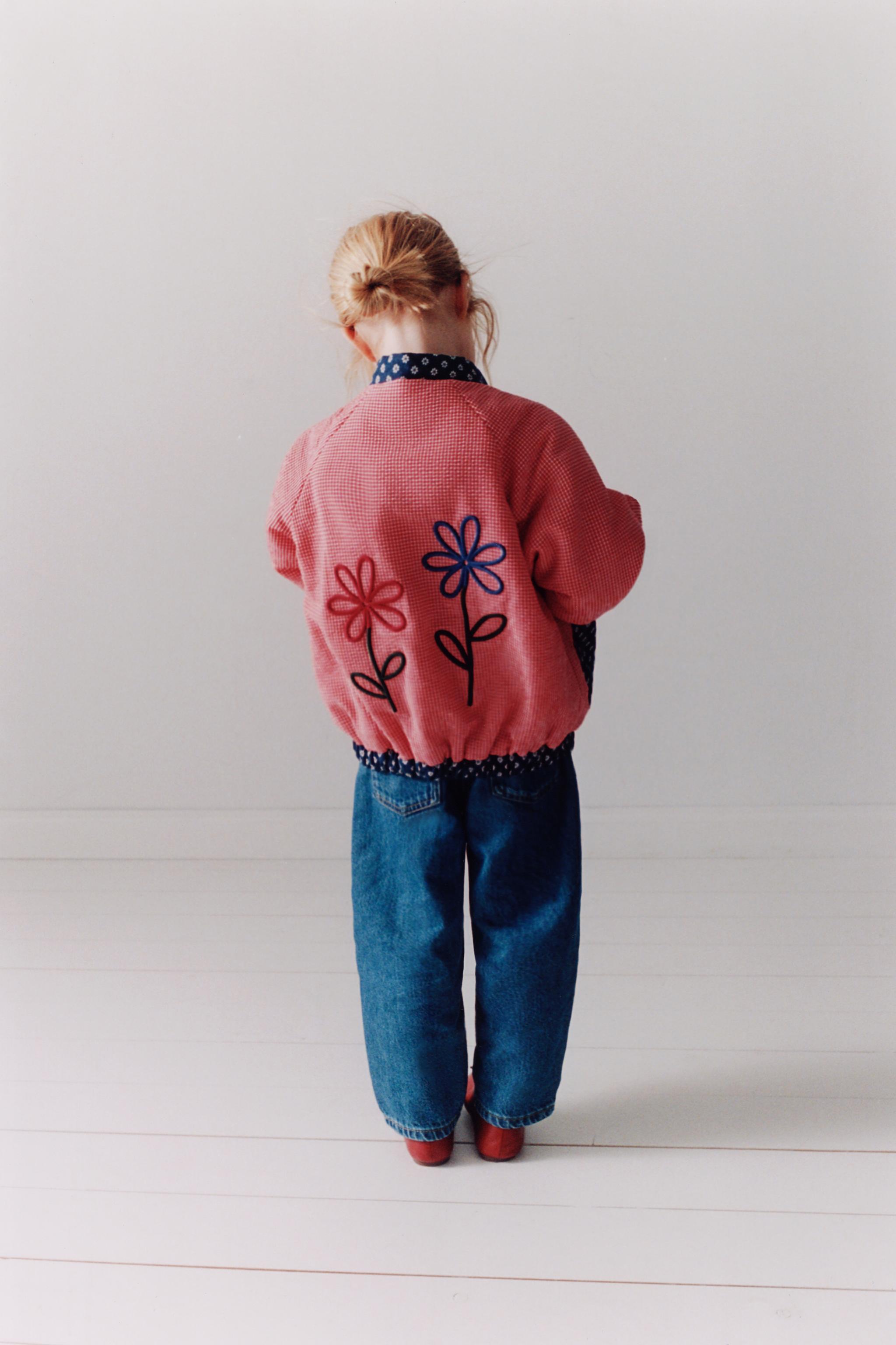 BLOUSON BOMBER CARREAUX VICHY ET FLEURS