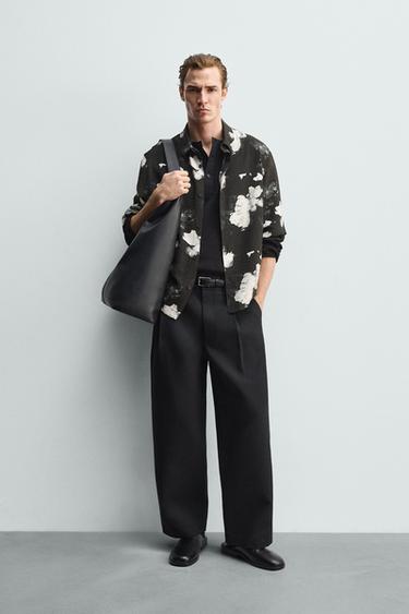 FLORAL PRINT FLOWING SHIRT - Black by Zara