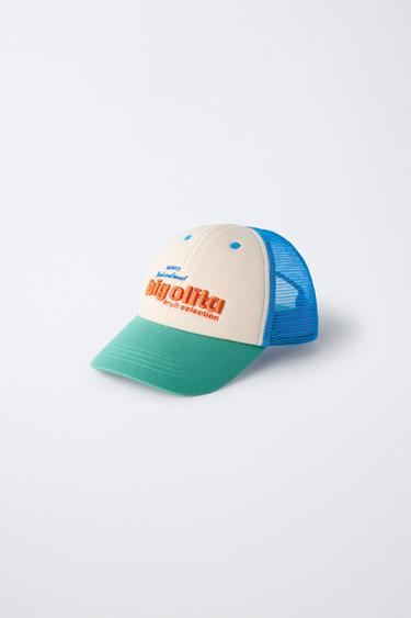 RAISED TEXT MESH CAP - Turquoise by Zara - Image 1