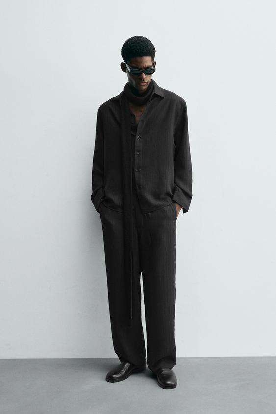 STRIPED JACQUARD PANTS