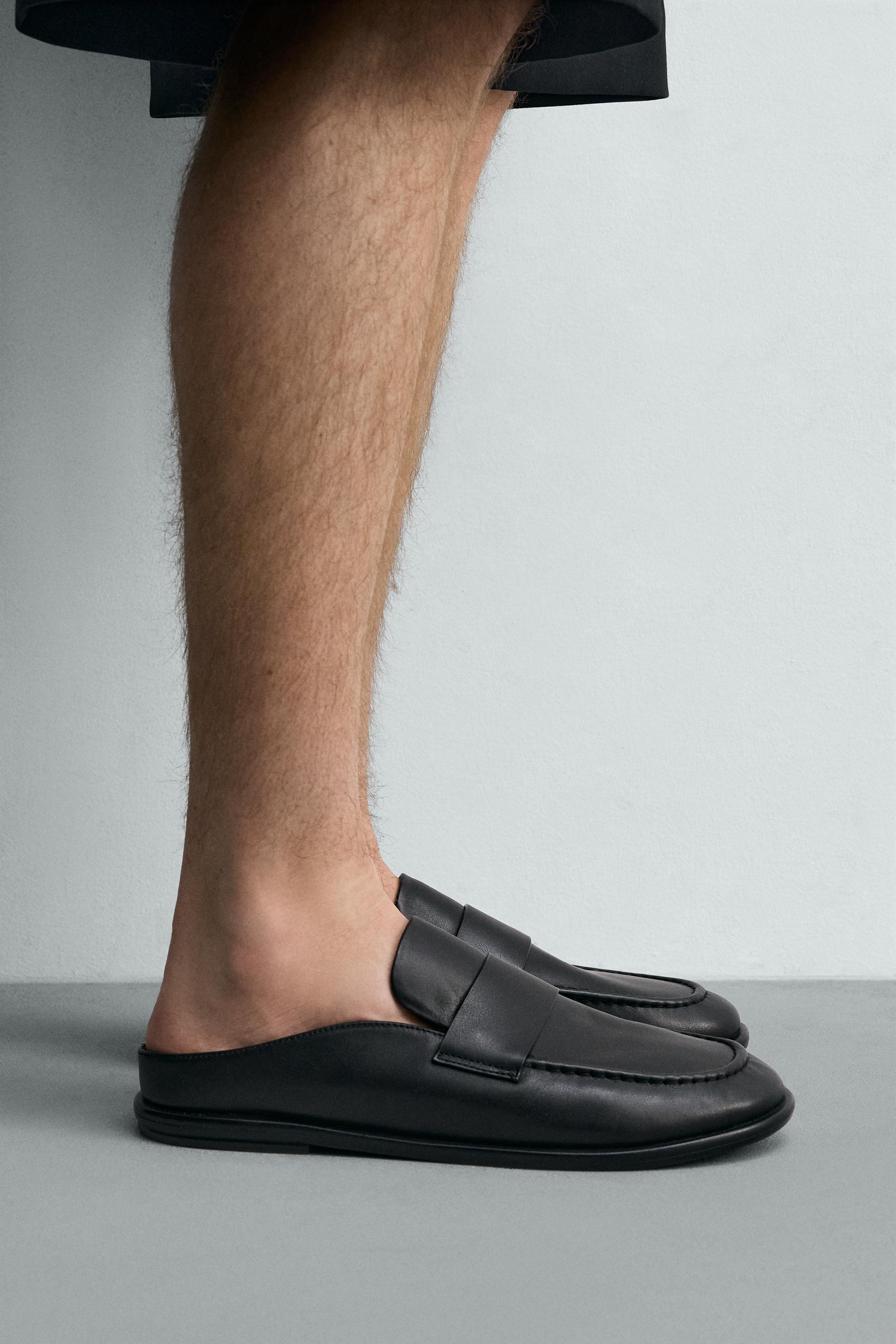 LEATHER MULE LOAFERS