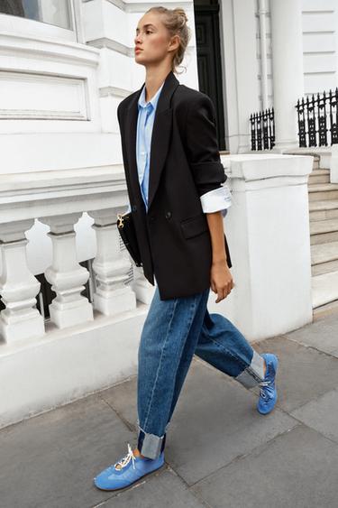Zara SPORTY BALLET FLATS - Blue - Image 0