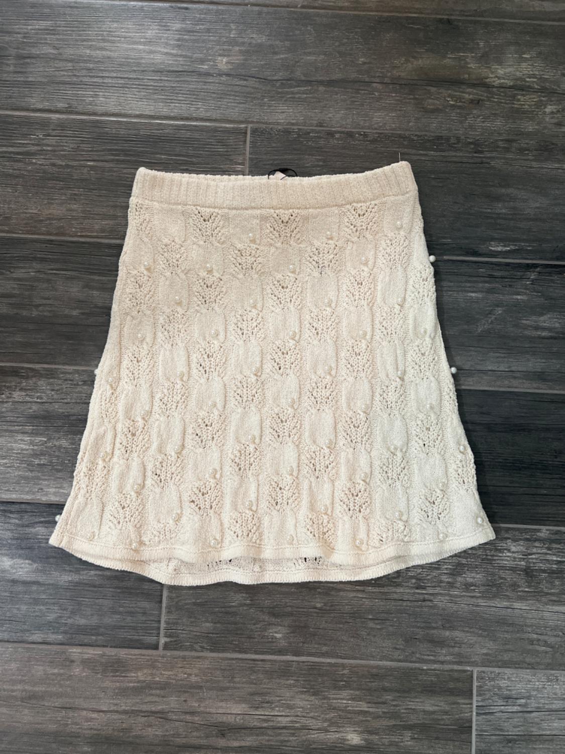 PEARL TRIM KNIT SKIRT