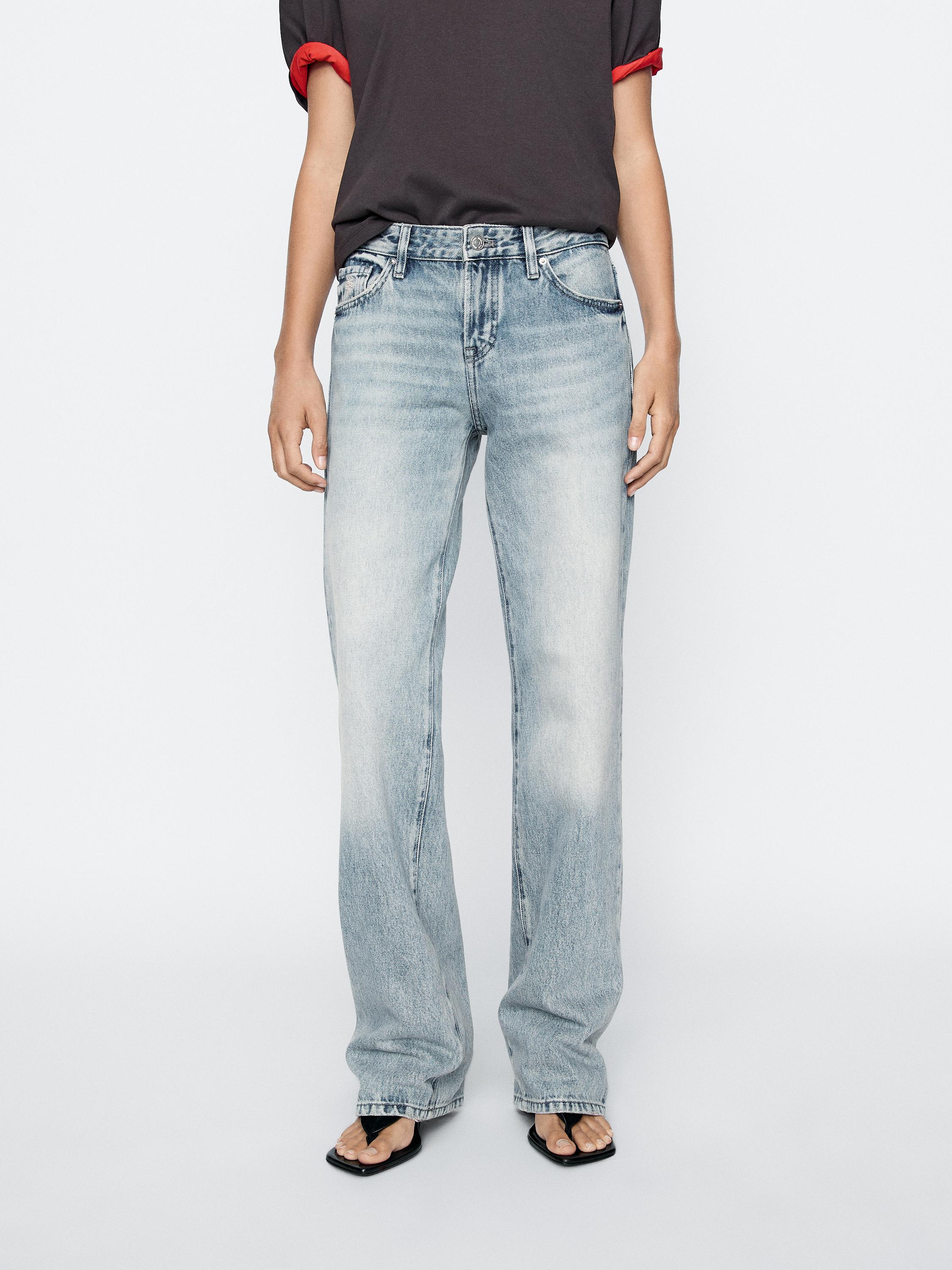 Low-rise straight-leg jeans