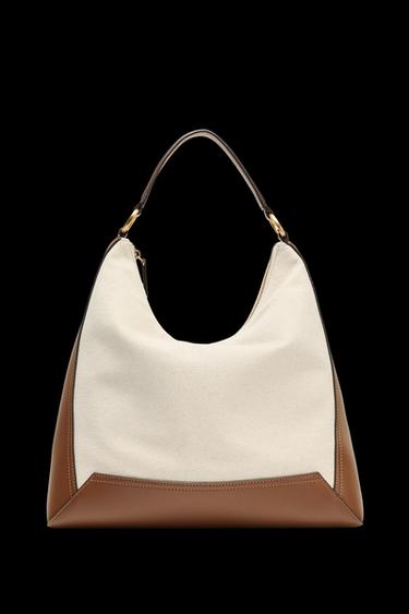 SACA DE HOMBRO CANVAS - Crudo de Zara - Imagen 0