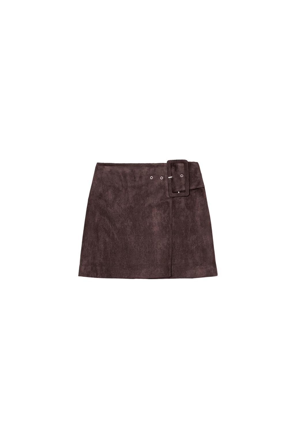 FAUX SUEDE BUCKLE MINI SKIRT - image 3