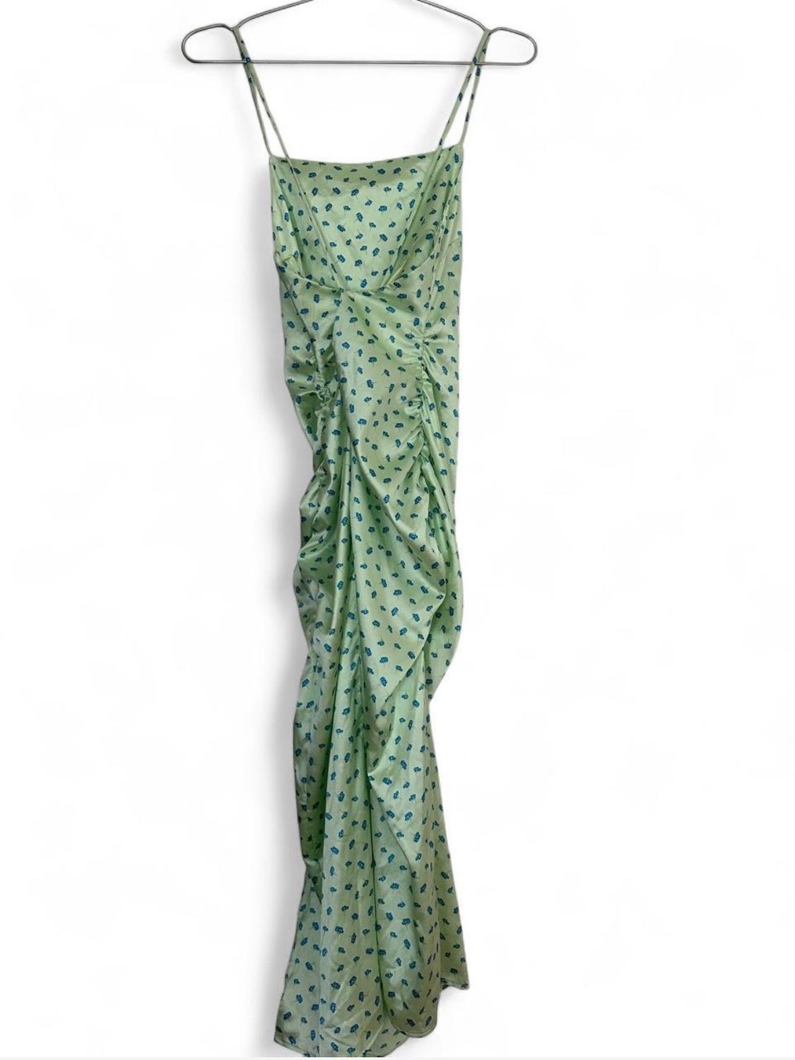 SATIN EFFECT FLORAL PRINT DRESS - Image 2